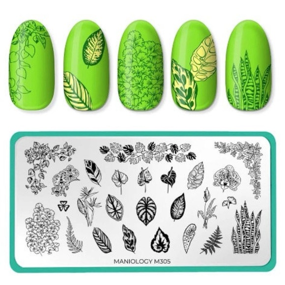 Maniology botanical nail stamping plate w/sleeve m305. Discontinued! - Picture 2 of 2